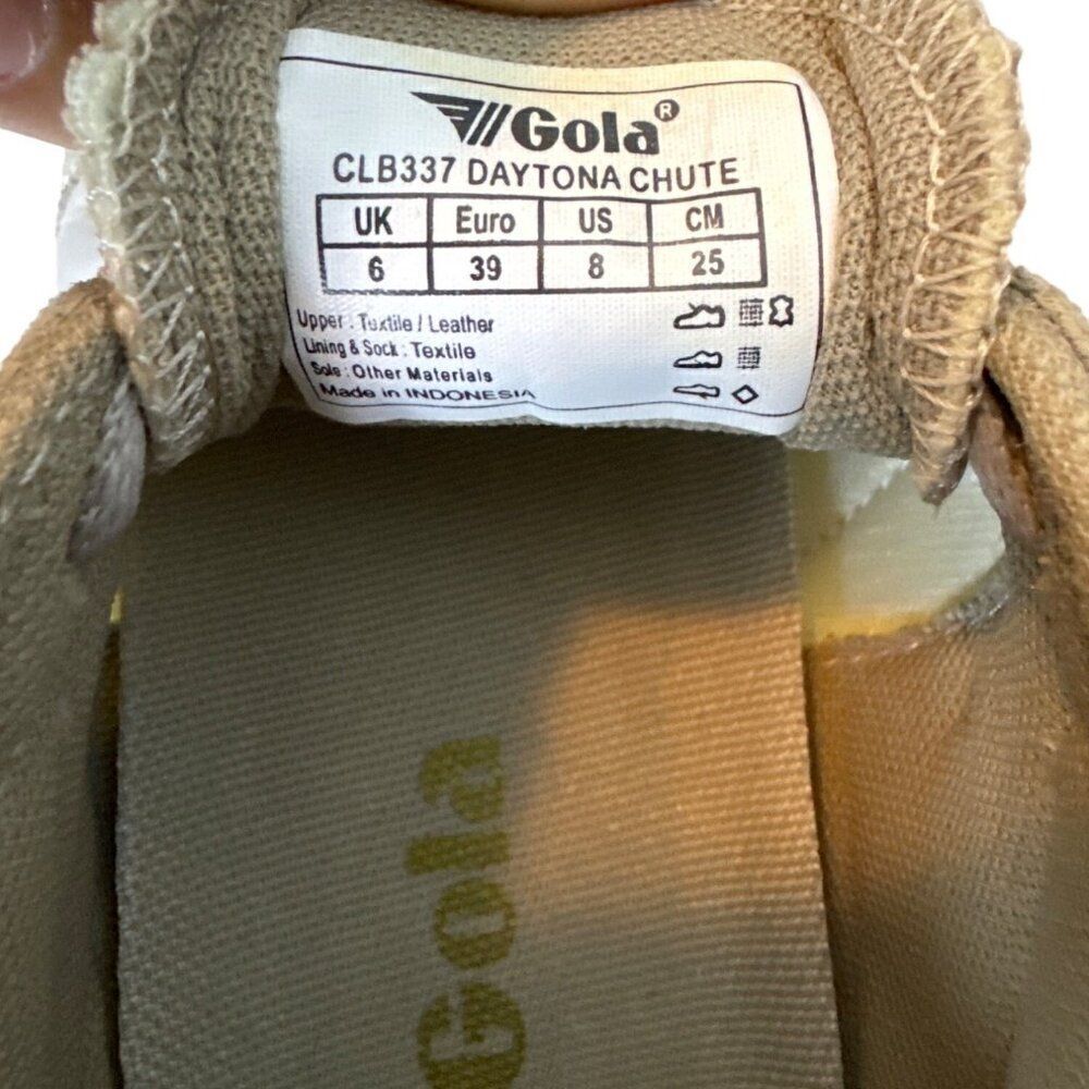 Gola Daytona Chute Womens Sneakers Size 8 US / 39 EU Beige & White Leather/Texti - Picture 6 of 6